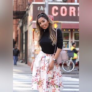 SHEIN Floral White Skirt